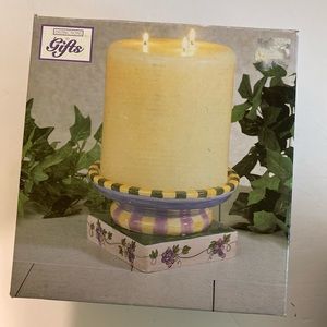 NWT Distinctive Gifts - 1 Ceramic large candle holder (7”x7” & 3.5”H)